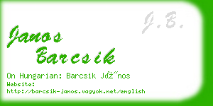 janos barcsik business card